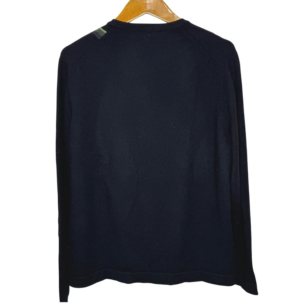 Vintage Banana Republic Wool Sweater Mens‎ Large Black/Green Stripe